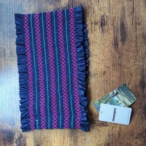 NWT Mosmann Australia Harper Ruched Bandeau Blue & Pink Bikini Top